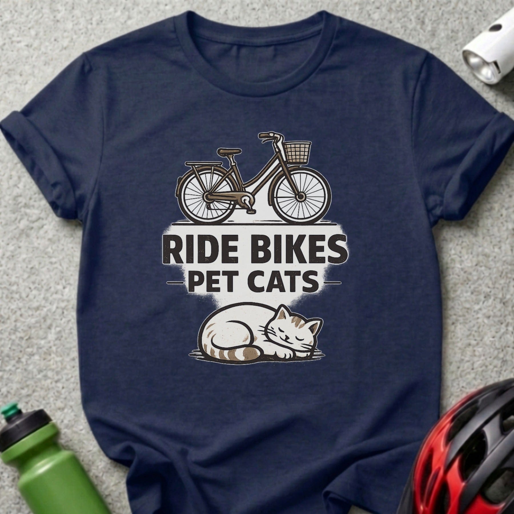 Ride Bikes Pet Cats Graphic T-Shirt for Bicycle Lovers