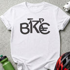 Unique Bike Graphic Design White T-shirt for Cycling Enthusiasts