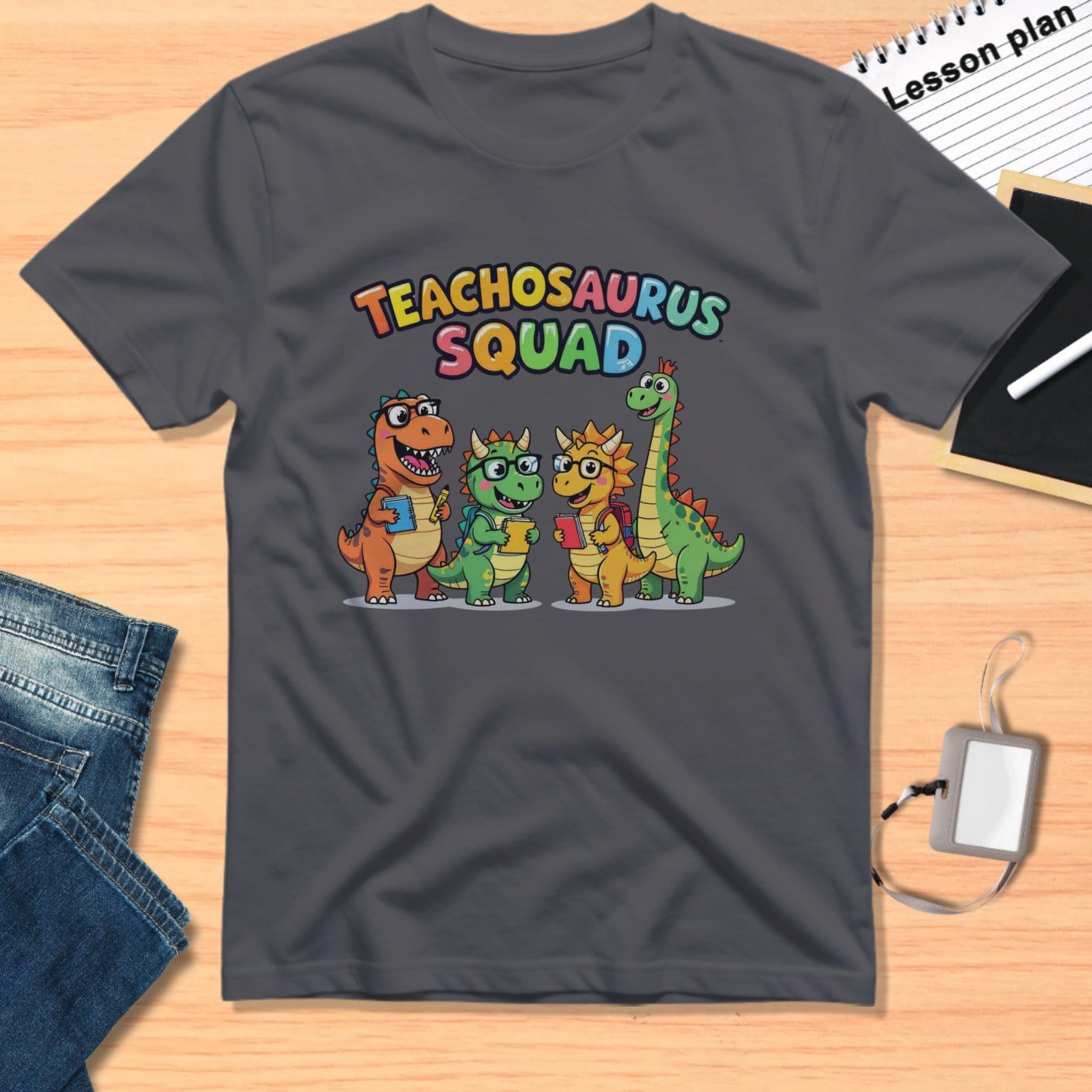 Fun Teachosaurus Squad Graphic T-shirt for Teachers
