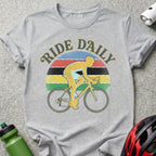Ride Daily Bicycle Graphic T-shirt for Cycling Enthusiasts