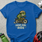 Hop On and Ride Frog Riding Bicycle T-shirt