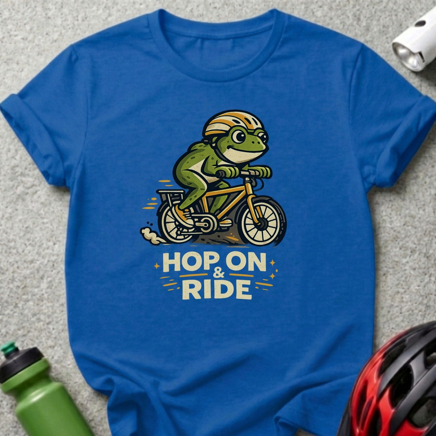 Hop On and Ride Frog Riding Bicycle T-shirt