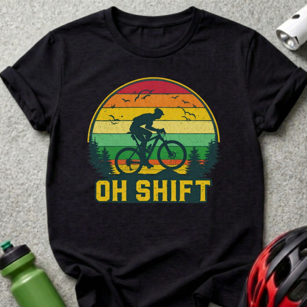 Oh Shift Retro Sunset Cycling Graphic T-Shirt