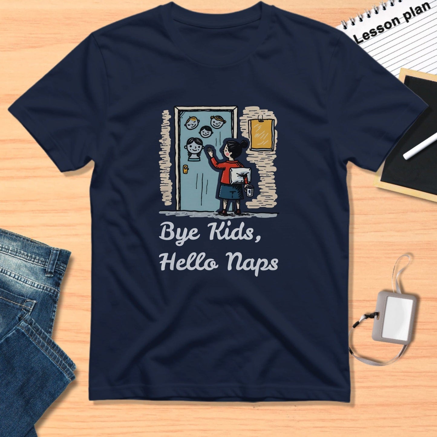 Bye Kids Hello Naps Cartoon Illustration T-Shirt