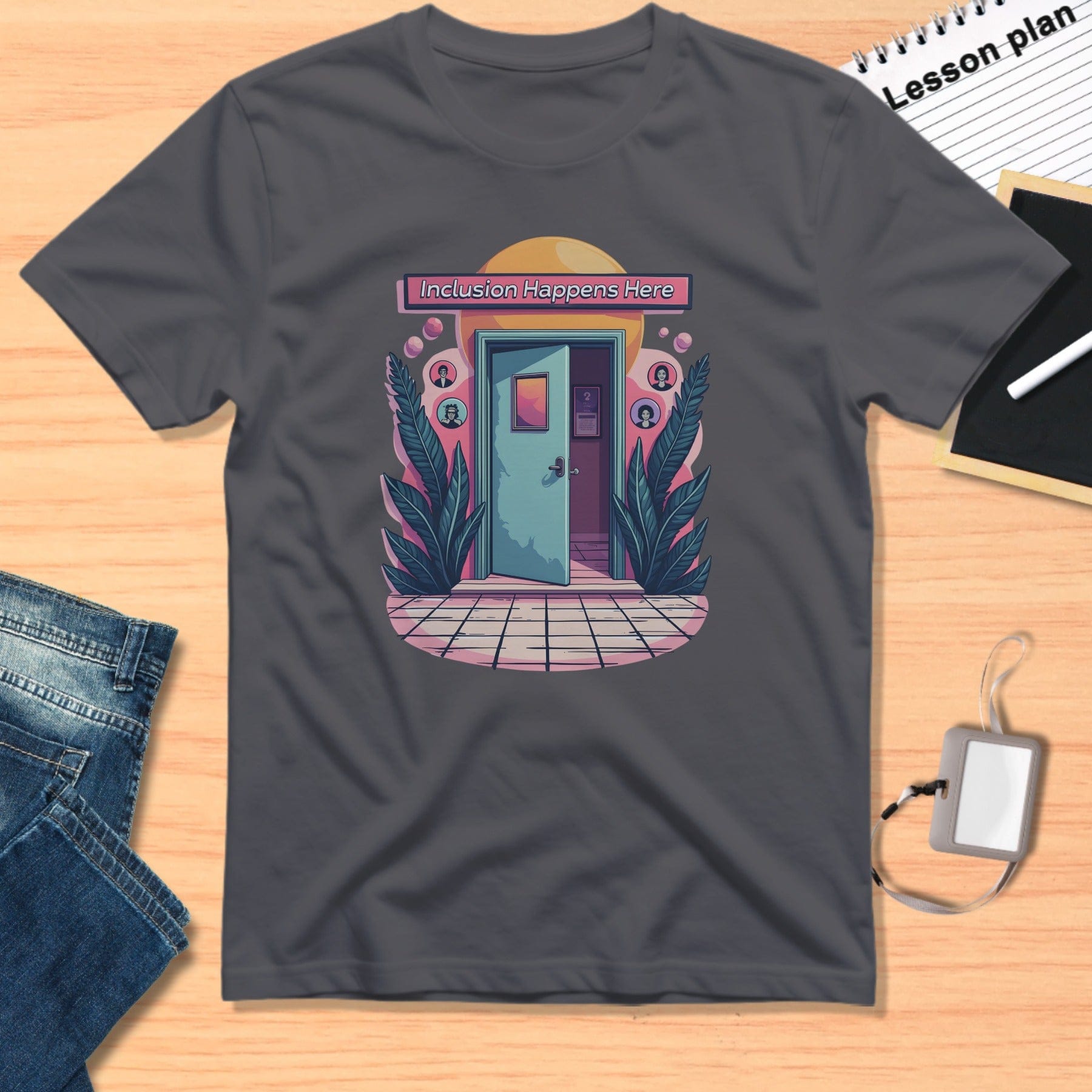 Inclusion Happens Here Artistic Graphic T-shirt