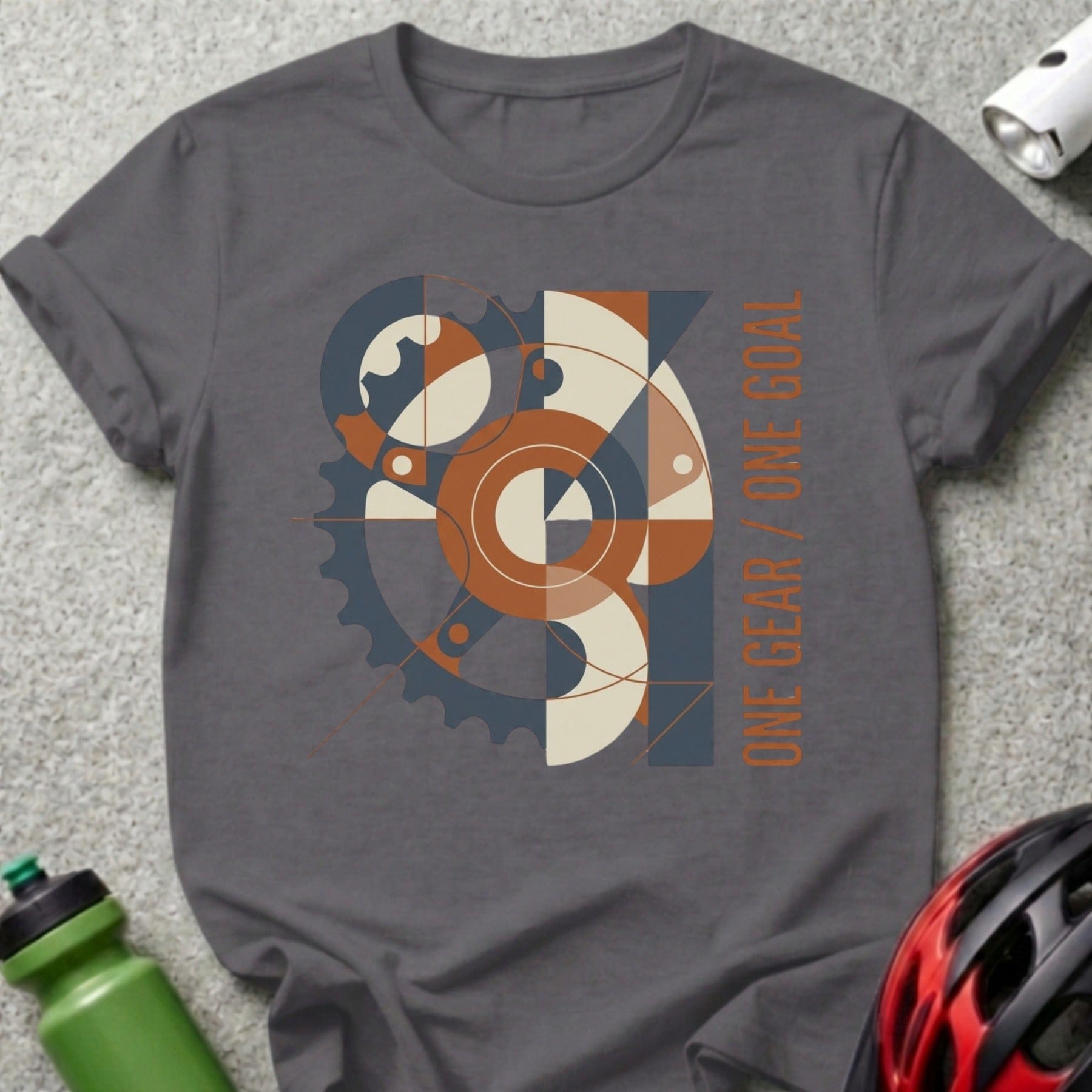 One Gear One Goal Geometric Abstract Bike T-shirt