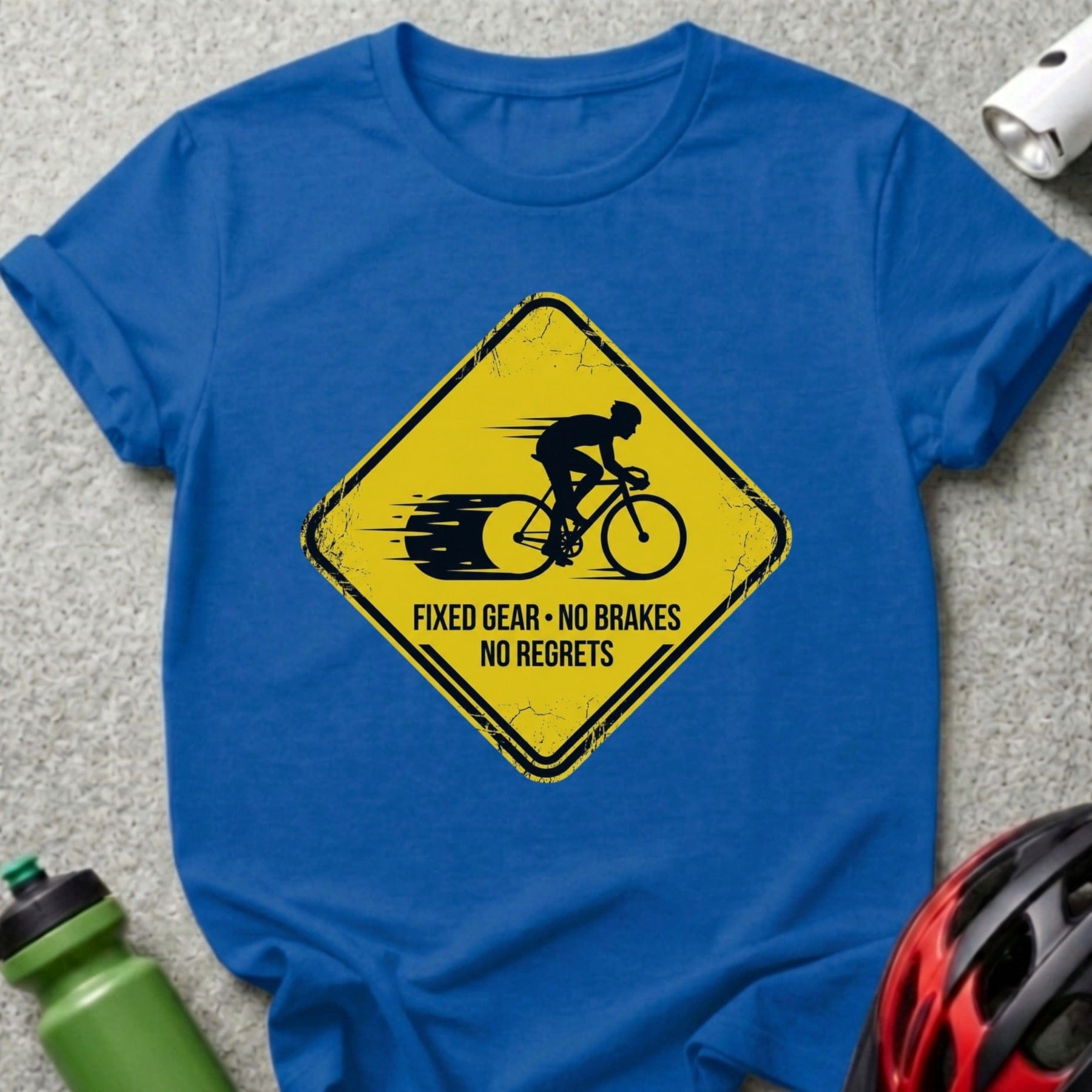 Fixed Gear No Brakes No Regrets Cycling Shirt
