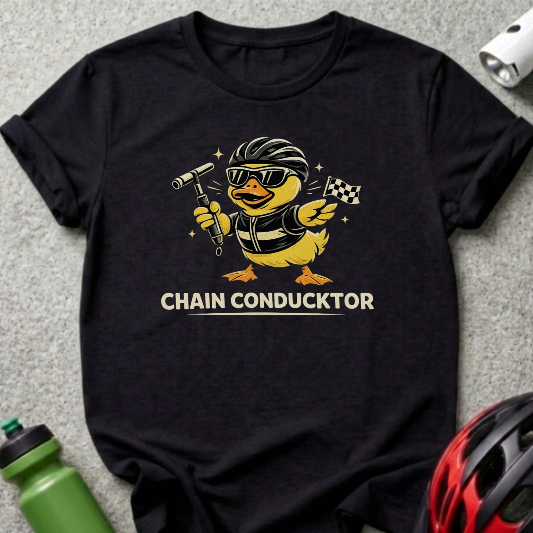 Chain ConDucktor Funny Biker Themed T-Shirt for Cyclists