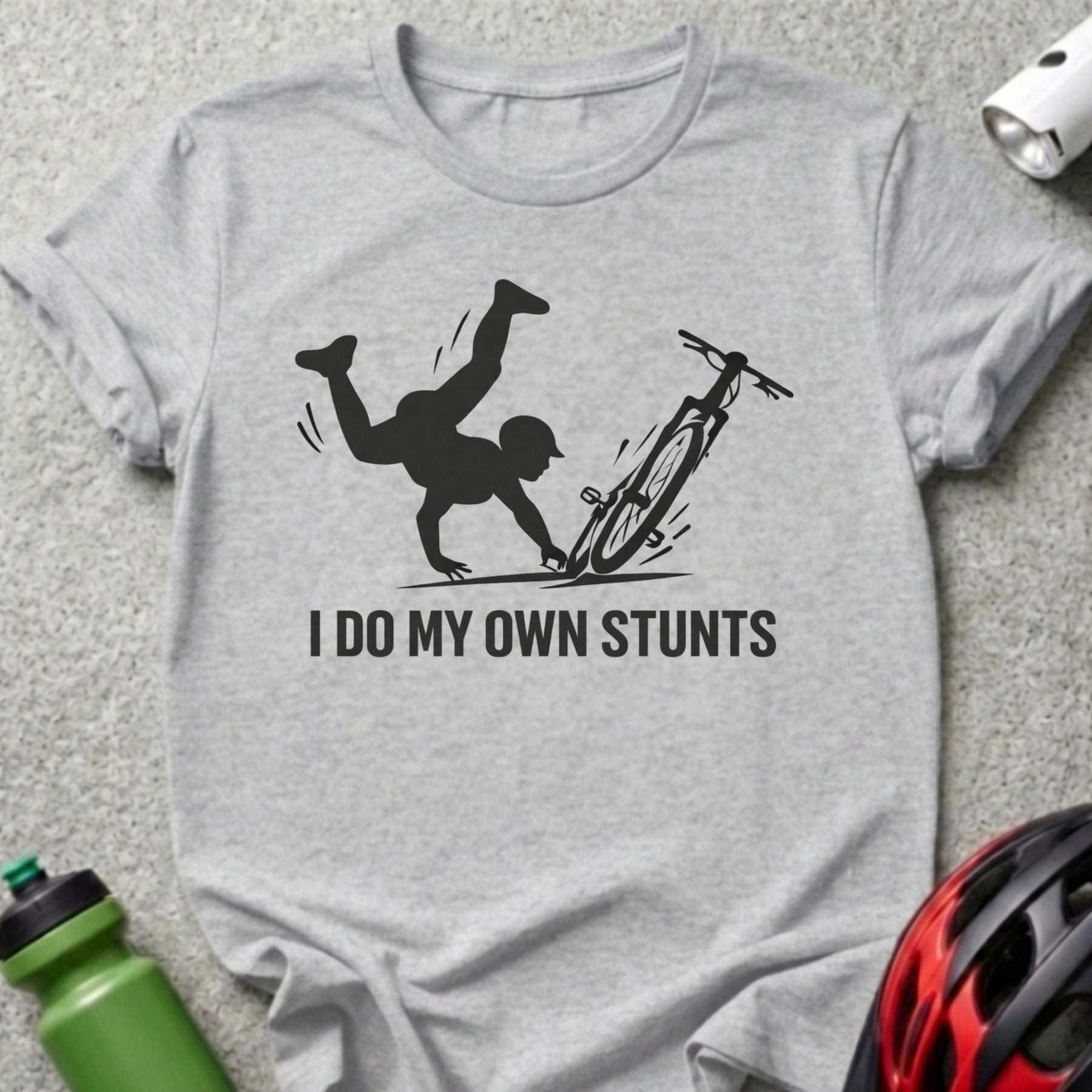 I Do My Own Stunts Bicycle Humor Graphic T-shirt