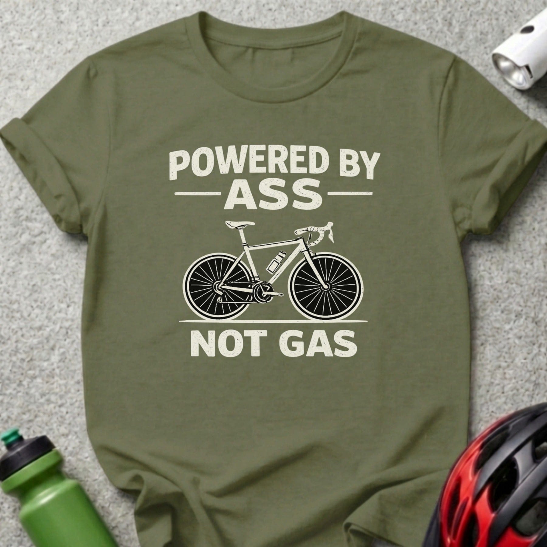 Powered by Ass Not Gas Bicycle T-Shirt