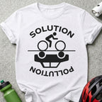 Solution Pollution Cycling Graphic Tee for Eco Enthusiasts