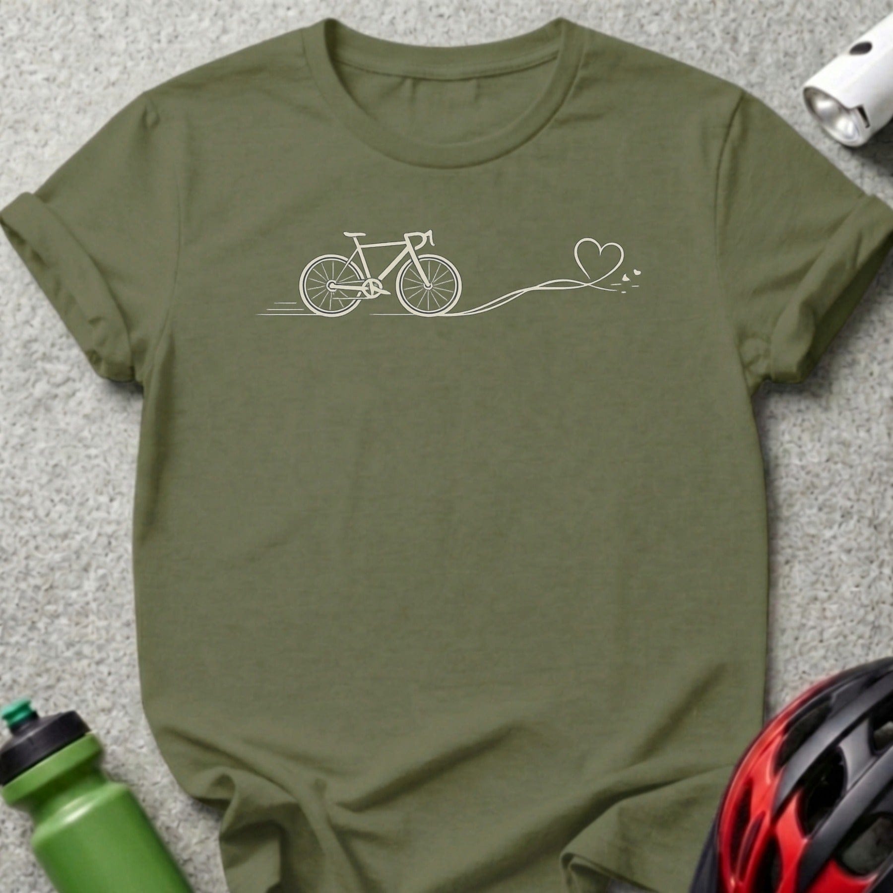 Bicycle Heart Design Graphic Tee Shirt