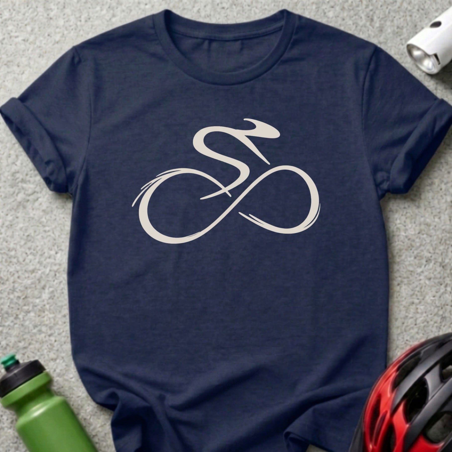Minimalist Bicycle Infinity Design T-Shirt for Cyclists