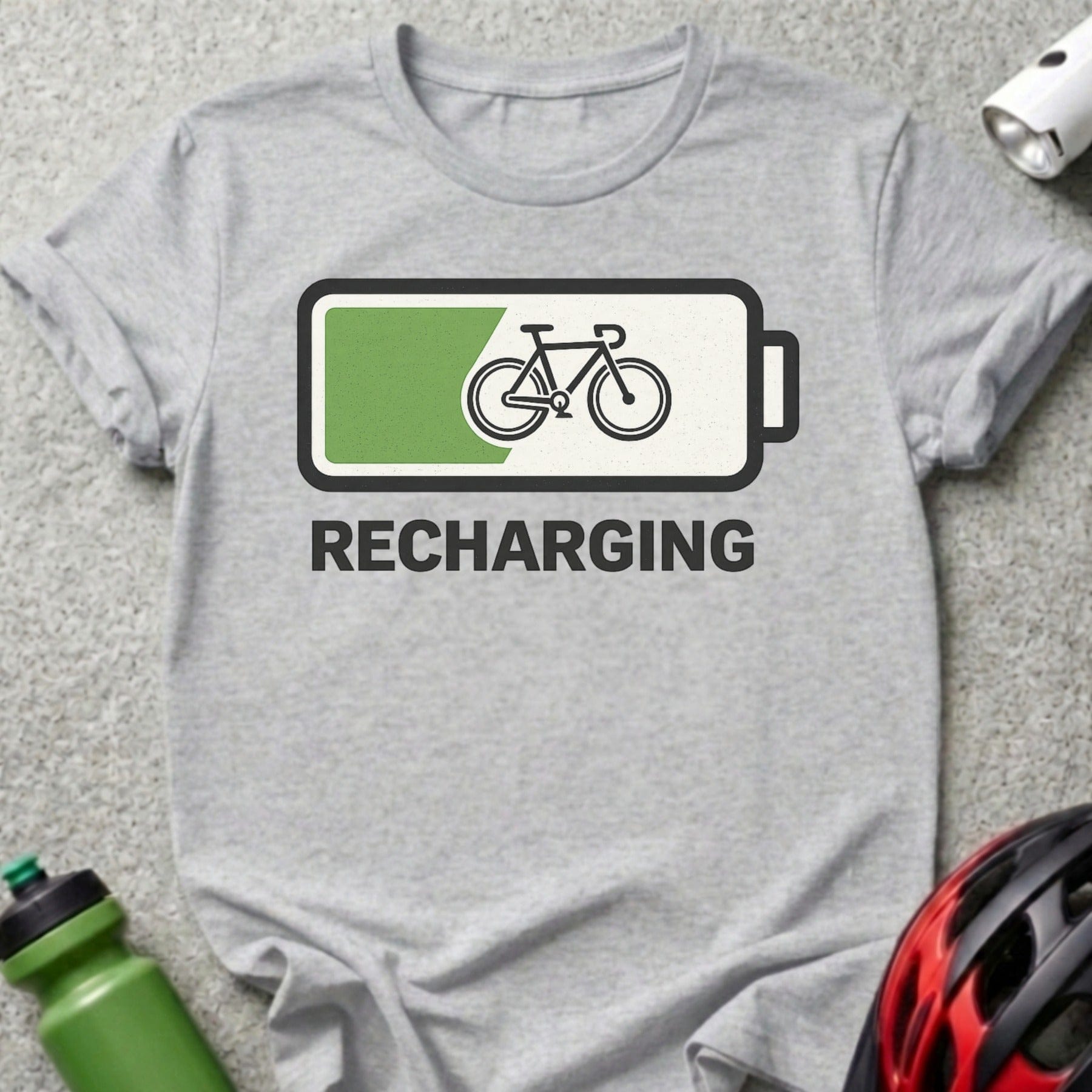 Recharging Battery Bicycle Graphic T-Shirt
