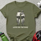 Love on the Bike Graphic T-Shirt for Cycling Enthusiasts