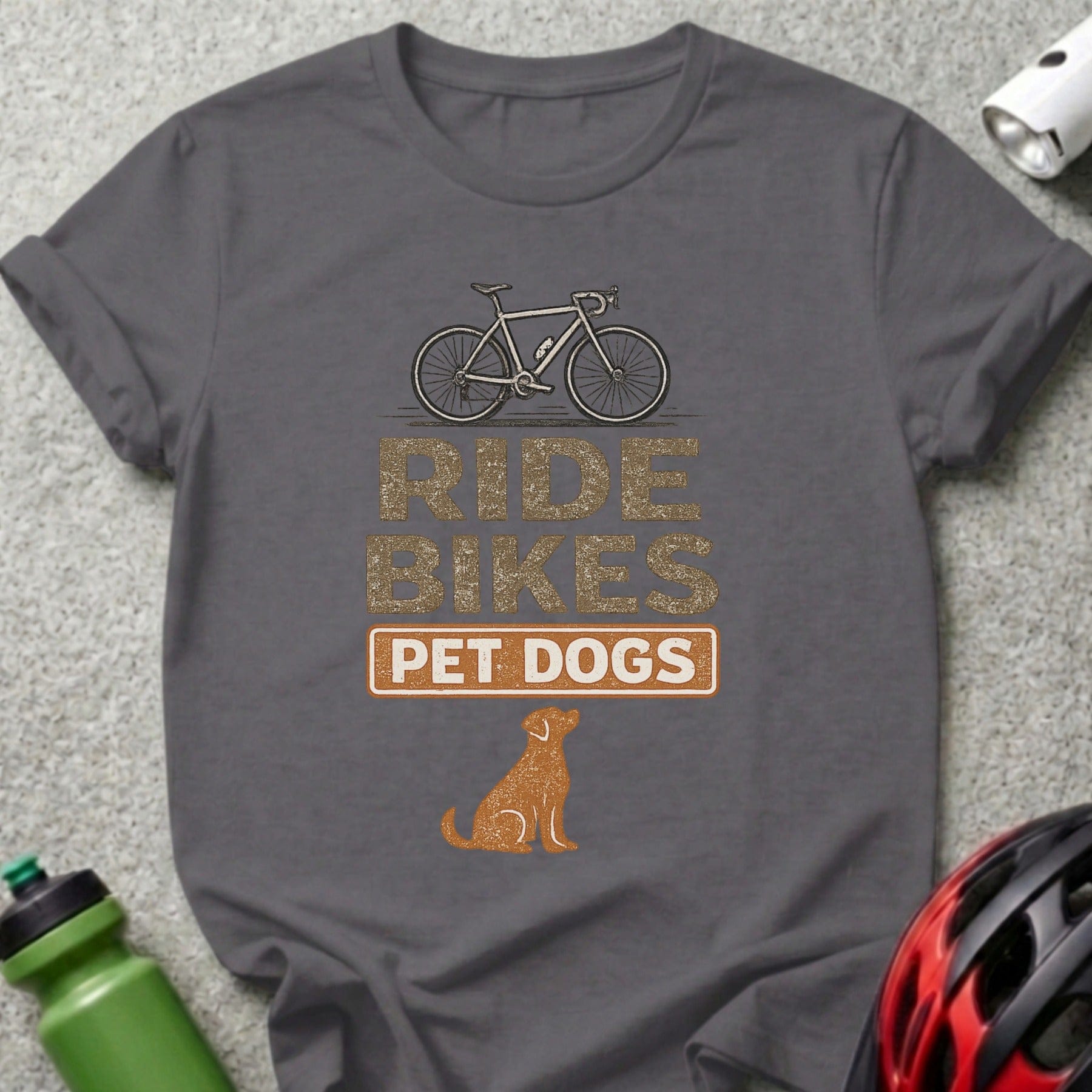 Ride Bikes Pet Dogs Graphic Tee Shirt for Cyclists