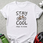 Stay Cool Free To Ride Bicycle Themed T-Shirt