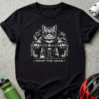 Cat Cycling Graphic Tee Drop the Gear t-shirt