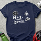 N+1=Happiness Cyclist Coffee Pizza T-Shirt Product
