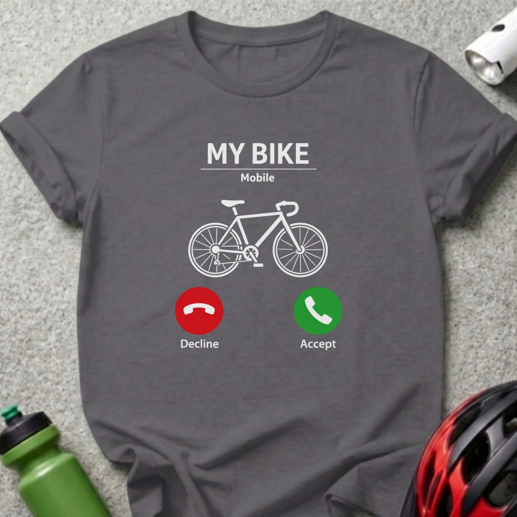 Funny My Bike Mobile Call Decline Accept T-Shirt