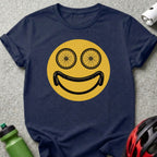 Smiley Face Bicycle Design Graphic T-Shirt
