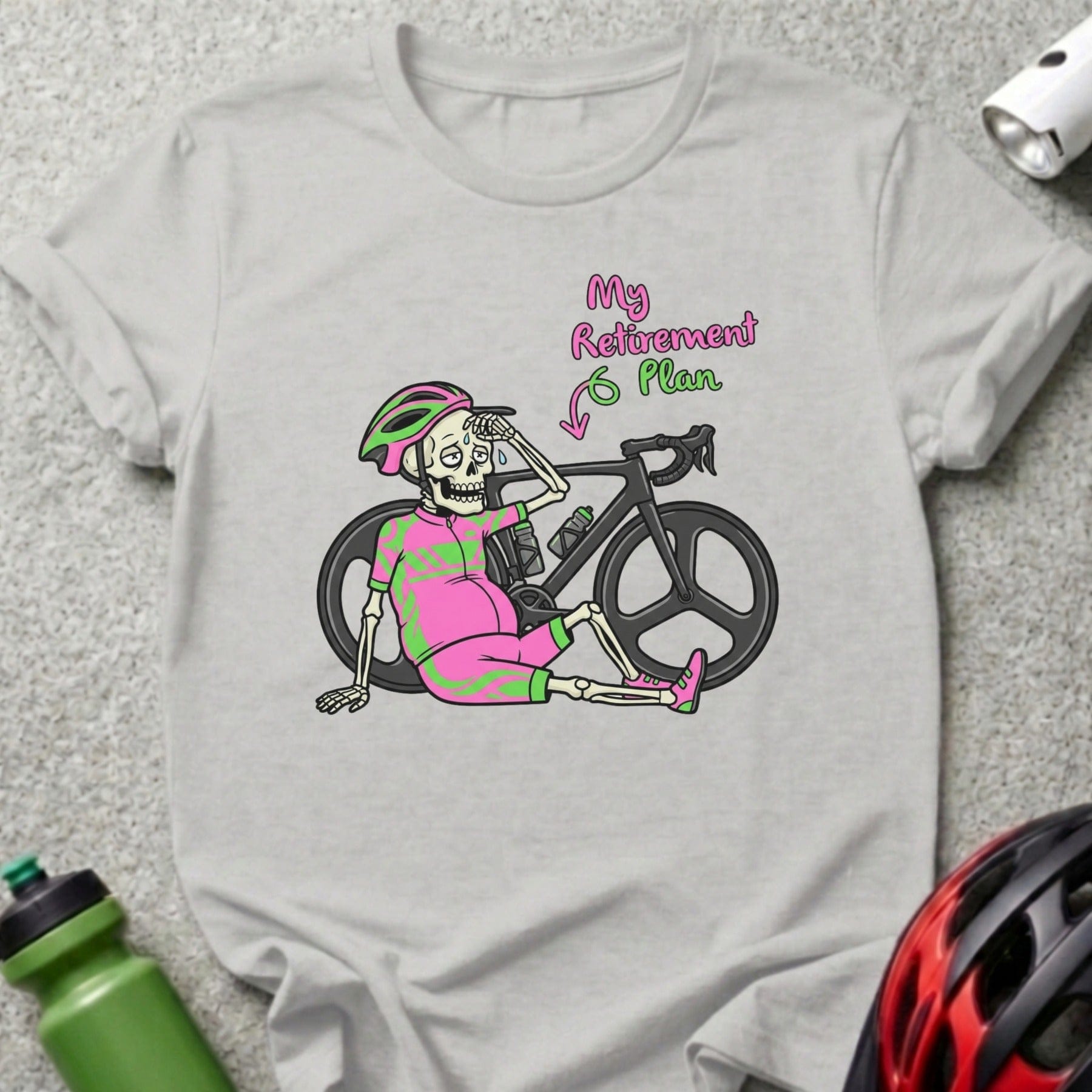My Retirement Plan Cycling Skeleton Graphic T-shirt
