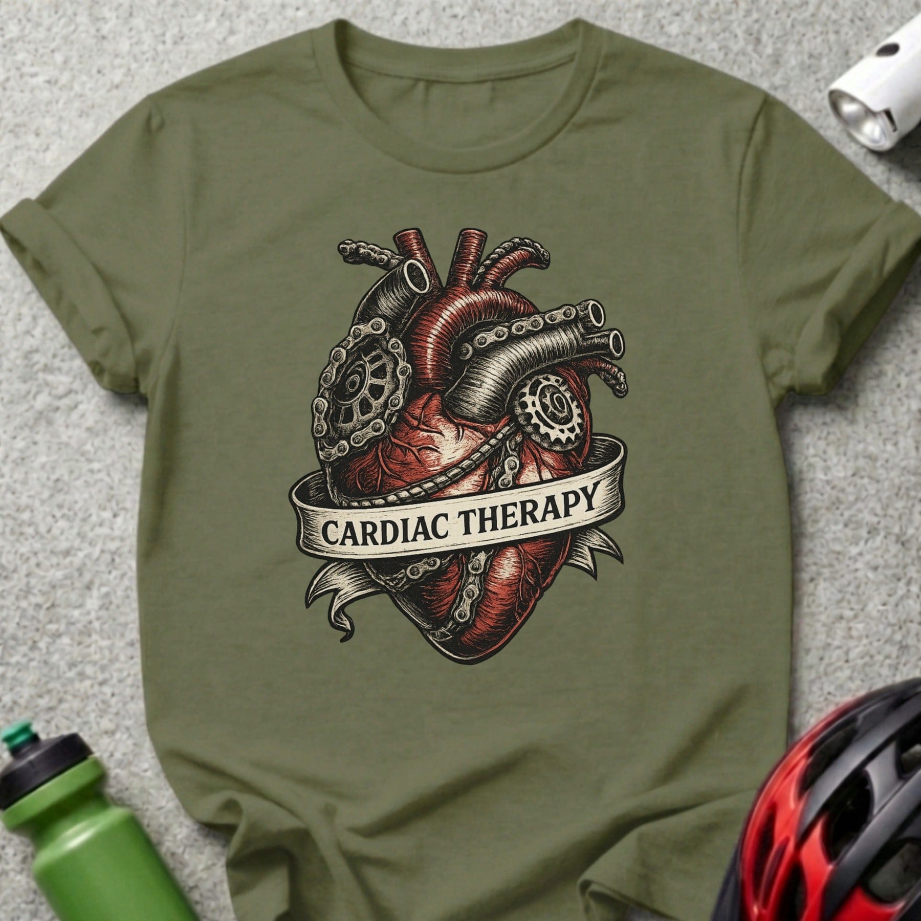 Cardiac Therapy Heart and Gears Design T-Shirt