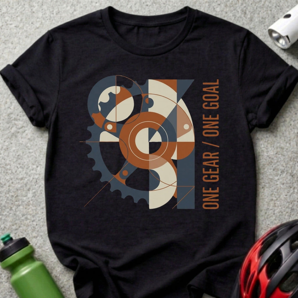 One Gear One Goal Geometric Bicycle T-Shirt