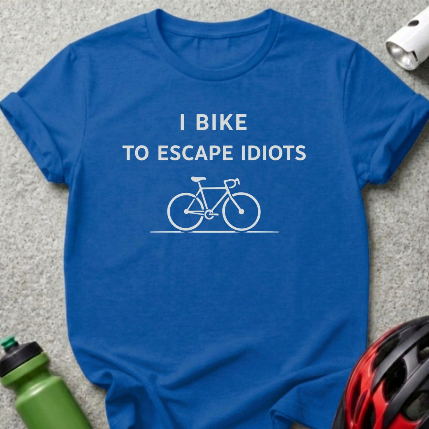 I Bike To Escape Idiots Graphic Tee for Cyclist Enthusiasts