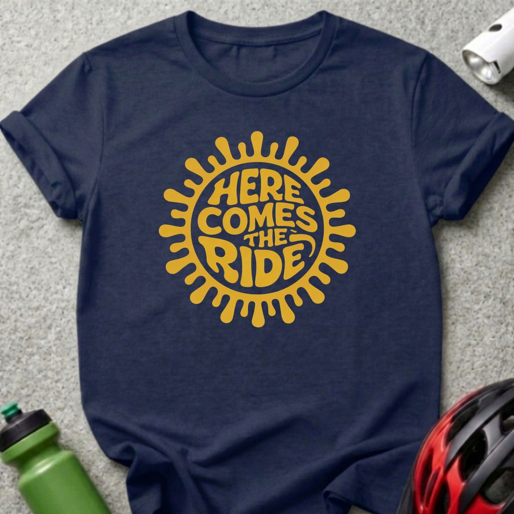 Here Comes The Ride Biking T-shirt For Cycling Enthusiasts