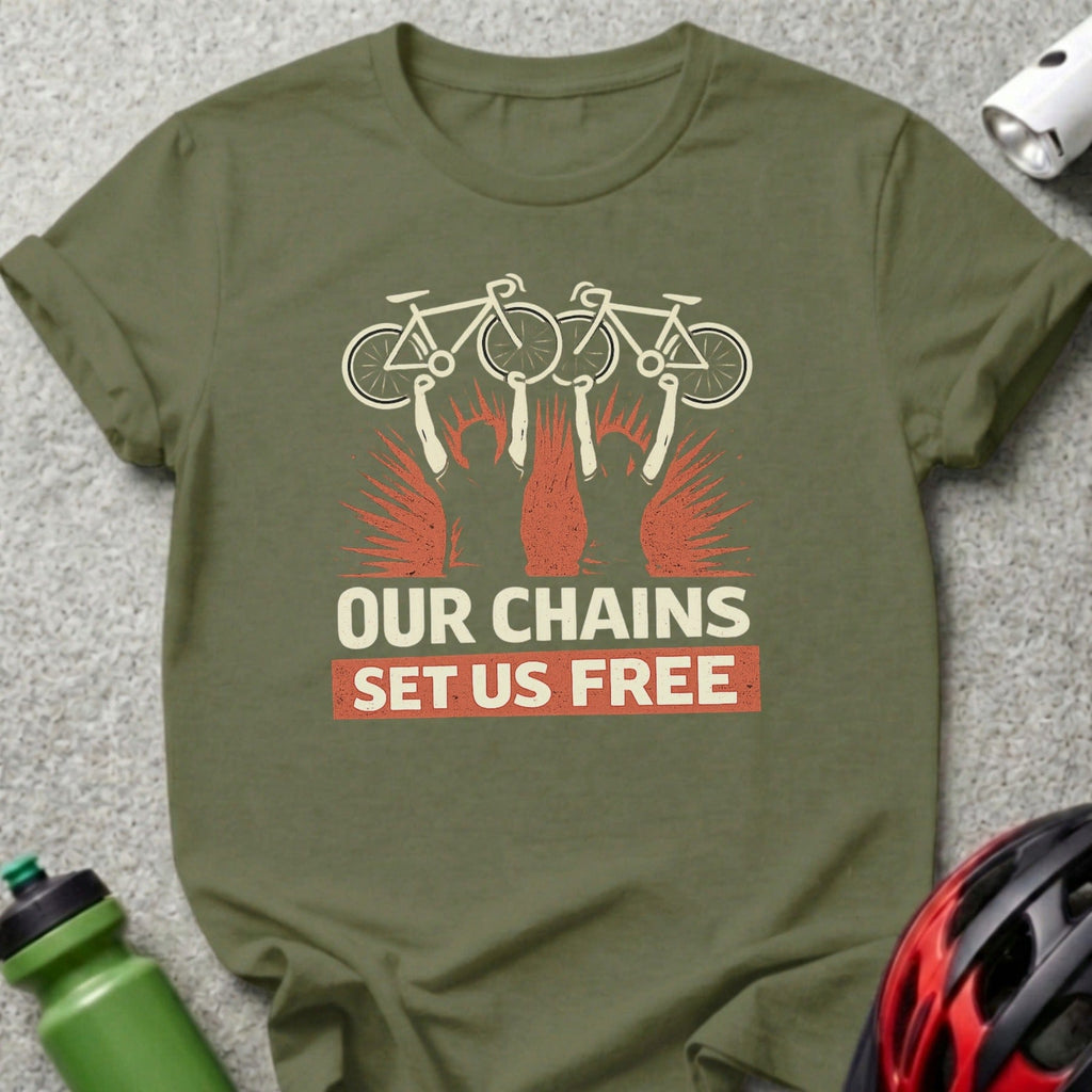 Our Chains Set Us Free Bicycles Graphic T-Shirt