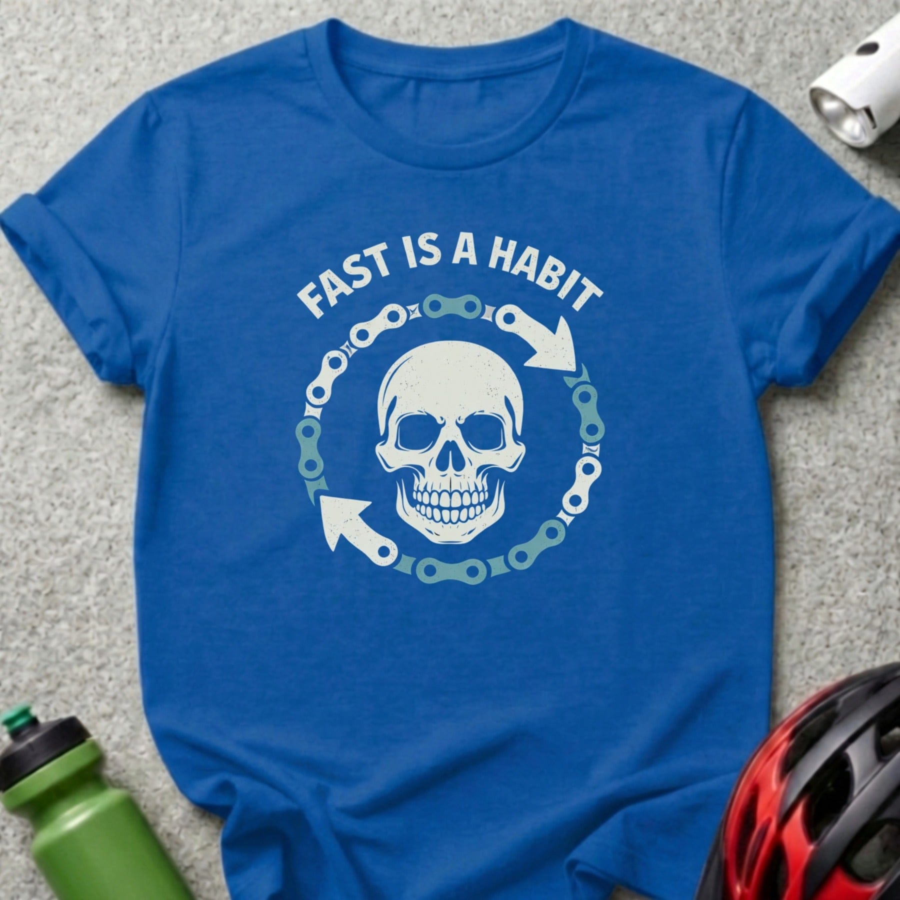 Fast Is A Habit Skull And Bike Chain T-shirt