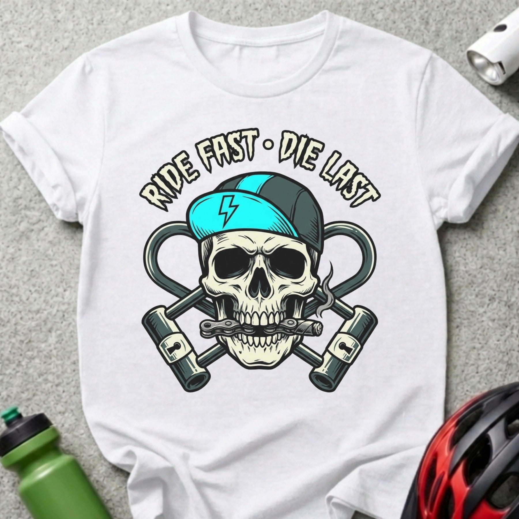 Ride Fast Die Last Skull Skeleton T-Shirt