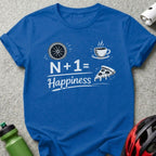 N+1 Equals Happiness Bicycle Coffee Pizza T-Shirt