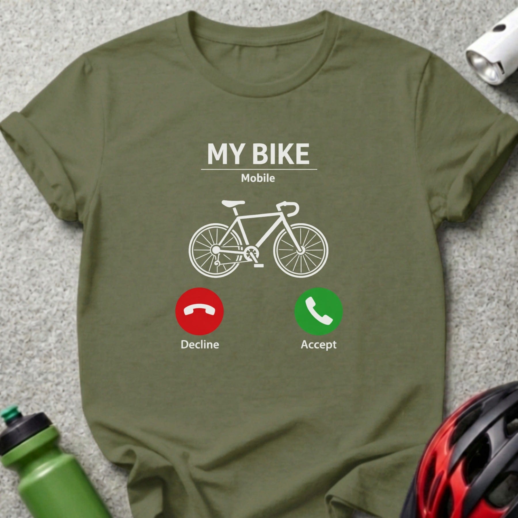 My Bike Mobile Decline Accept Call Graphic T-Shirt