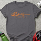 Bike Is My Life Heartbeat Design T-Shirt
