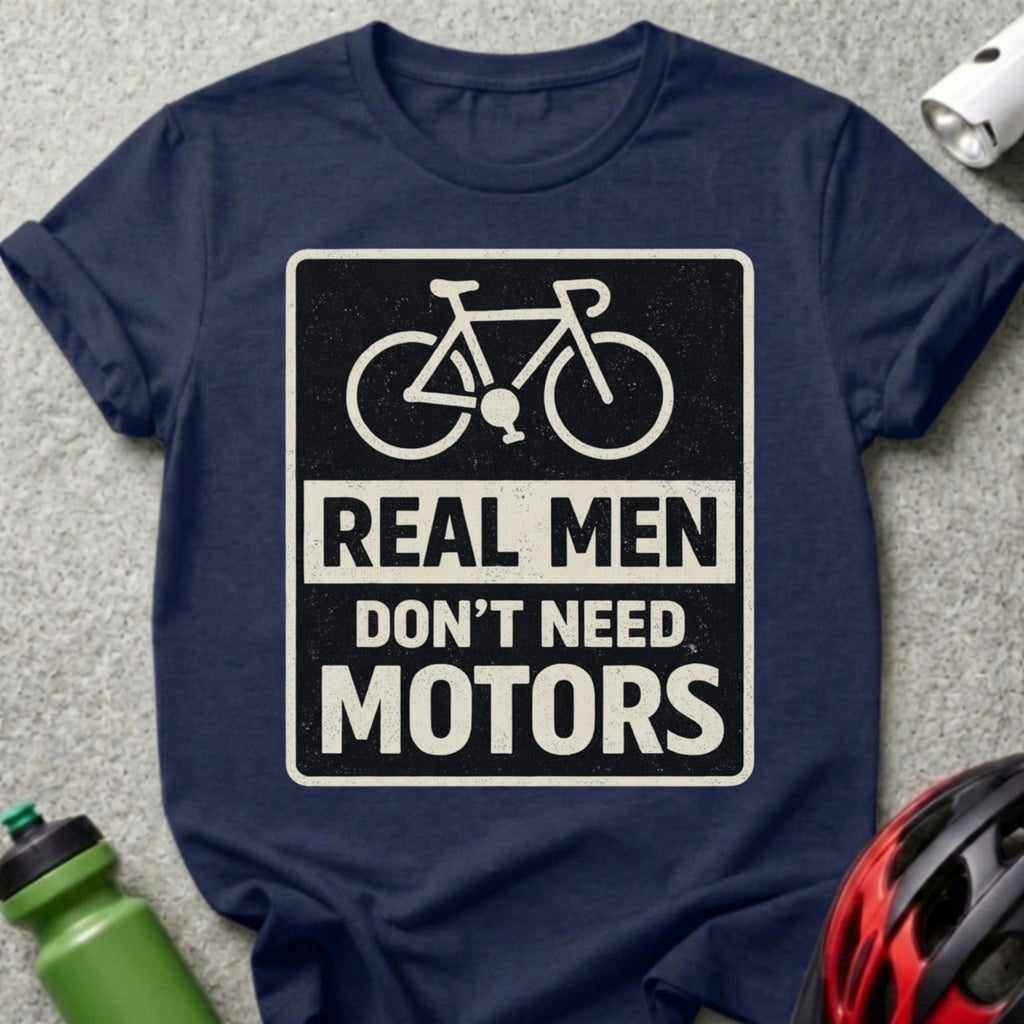 Real Men Don't Need Motors Bicycle T-Shirt