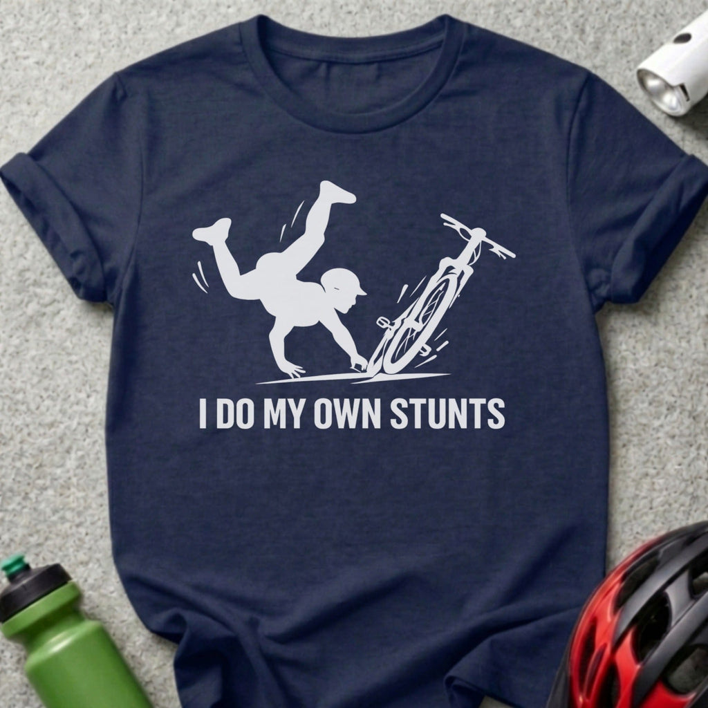 I Do My Own Stunts Funny Bicycle Crash T-Shirt