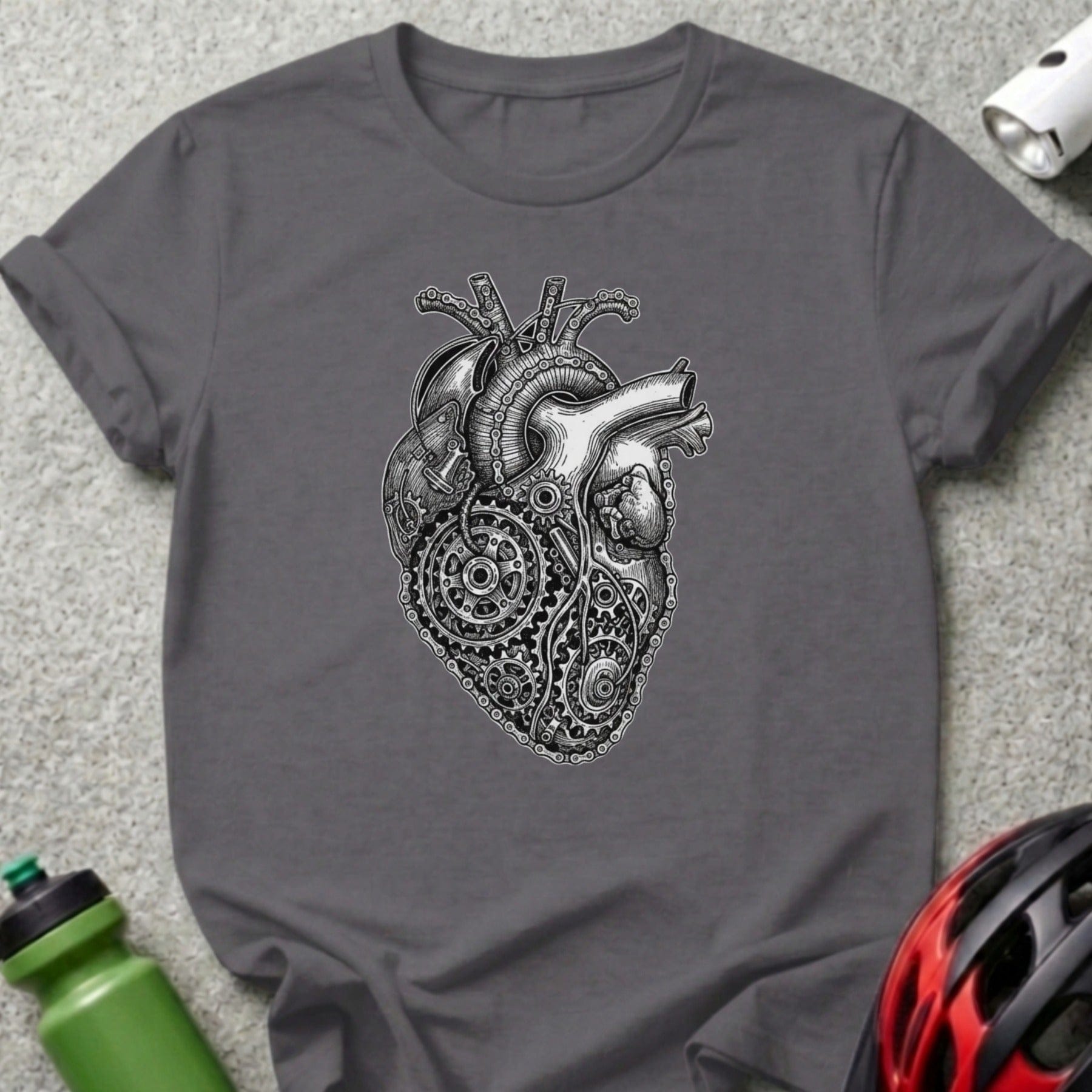 Steampunk Mechanical Heart Graphic Tee Shirt