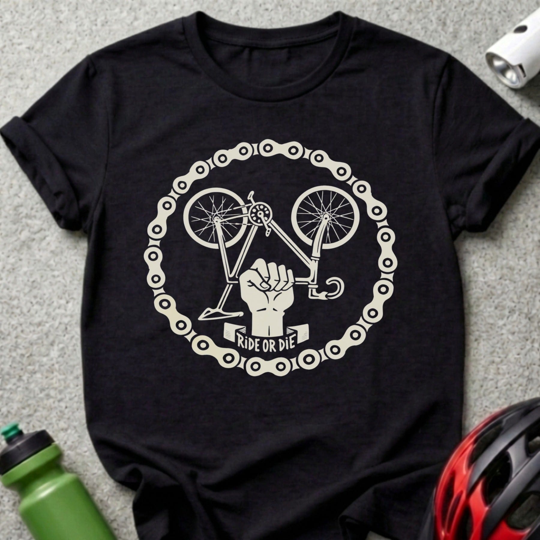 Ride or Die Bicycle Chain Design T-Shirt Product