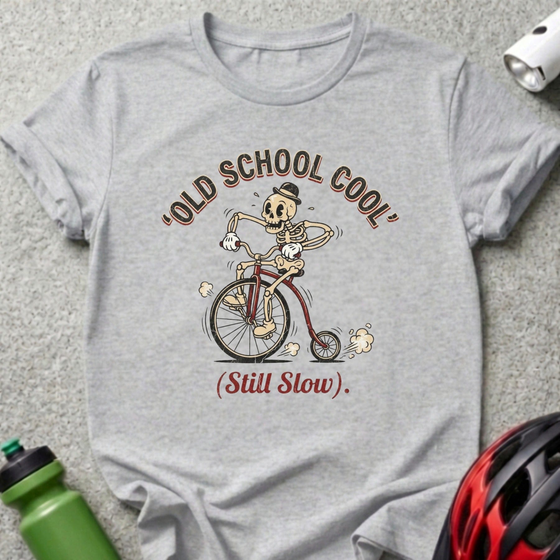 Old School Cool Still Slow Skeleton Bicyclist Shirt
