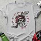 Cycle Riot Skull Design Grey Short Sleeve T-Shirt