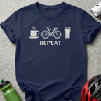 Coffee Bicycle Beer Repeat Graphic T-shirt