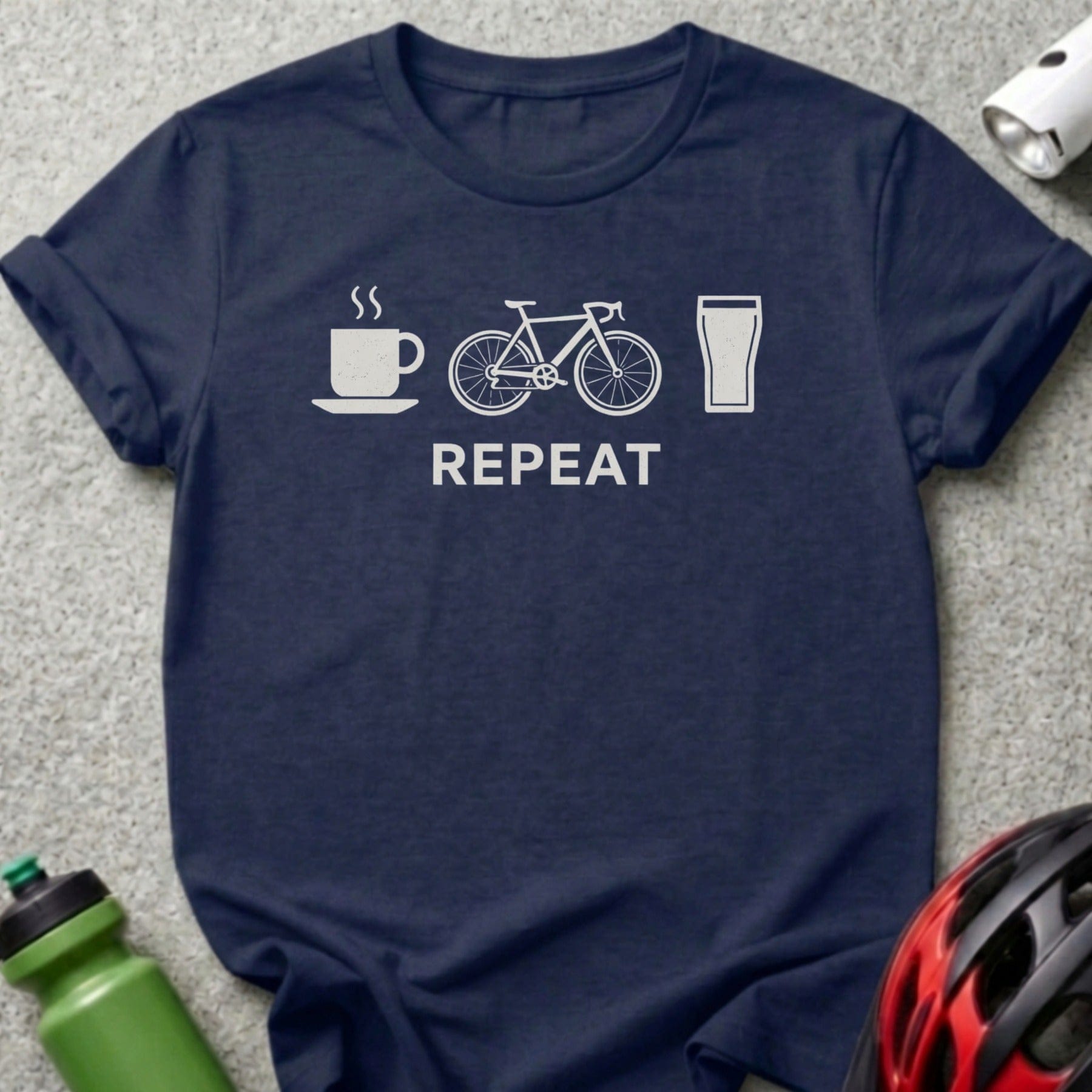 Coffee Bicycle Beer Repeat Graphic T-shirt