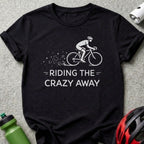 Riding the Crazy Away Cyclist Graphic T-shirt