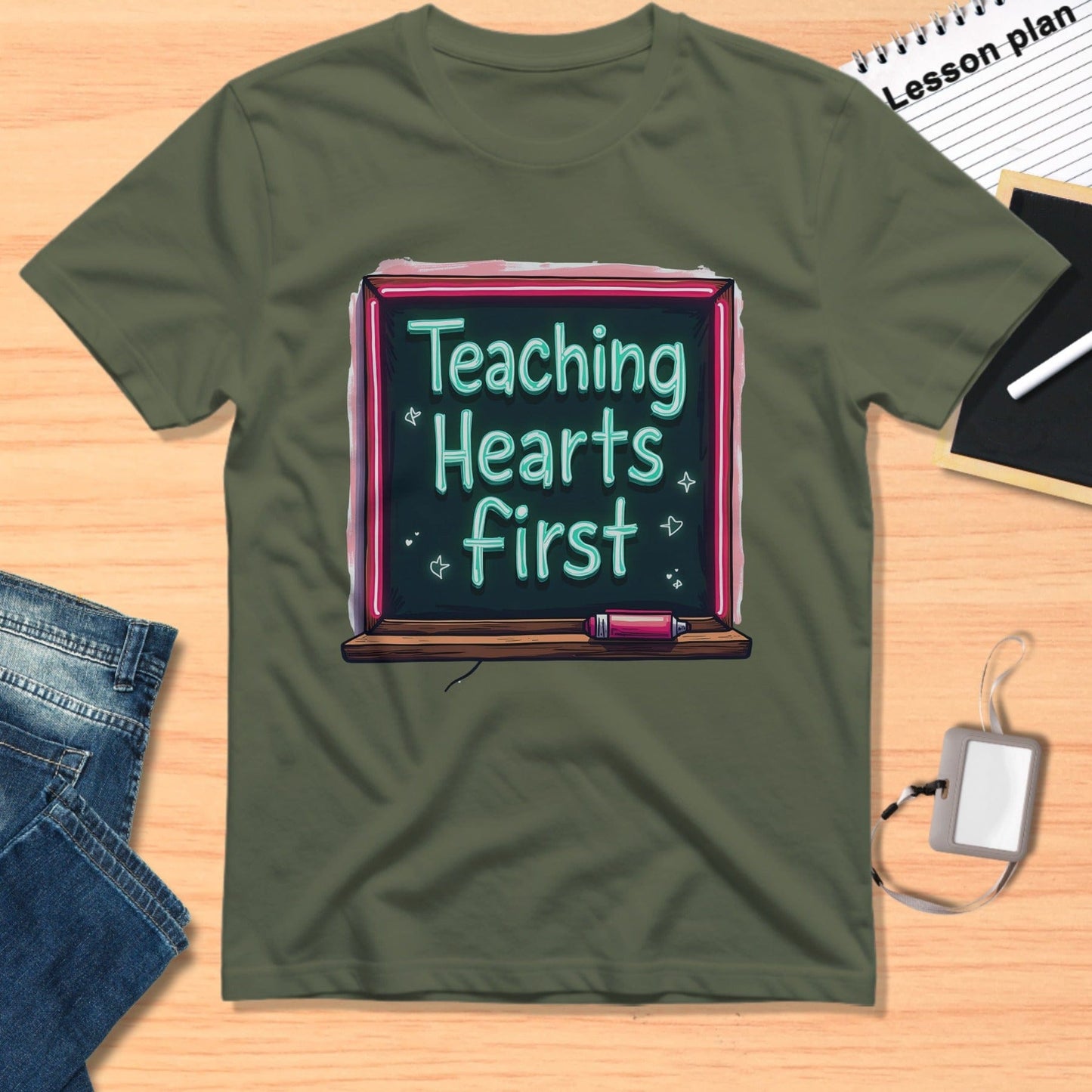 Teaching Hearts First Chalkboard Art Shirt