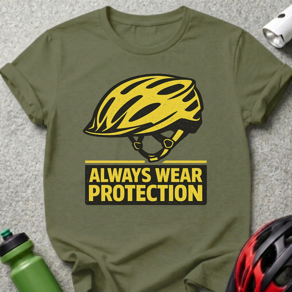 Always Wear Protection Helmet Graphic T-shirt