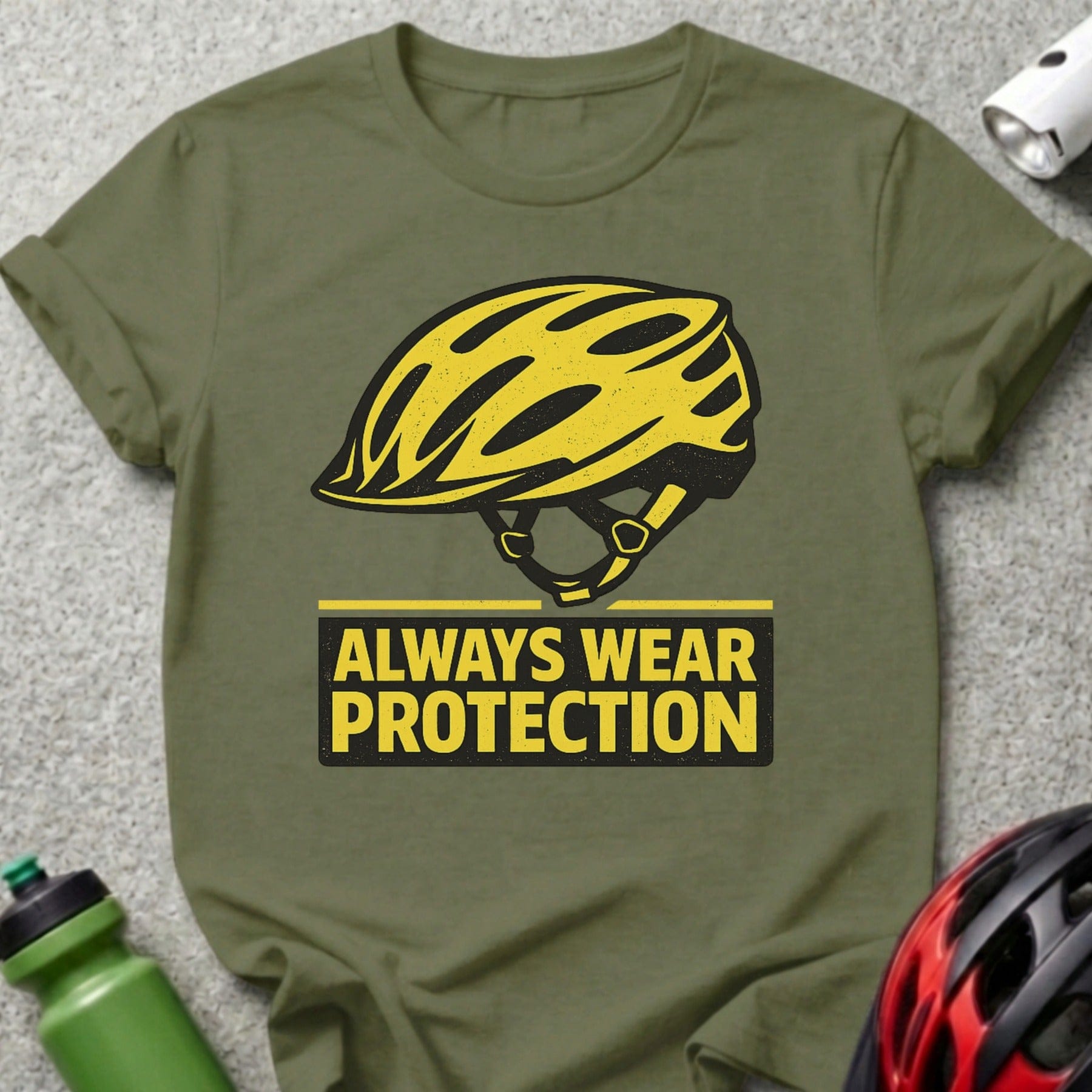 Always Wear Protection Helmet Graphic T-shirt