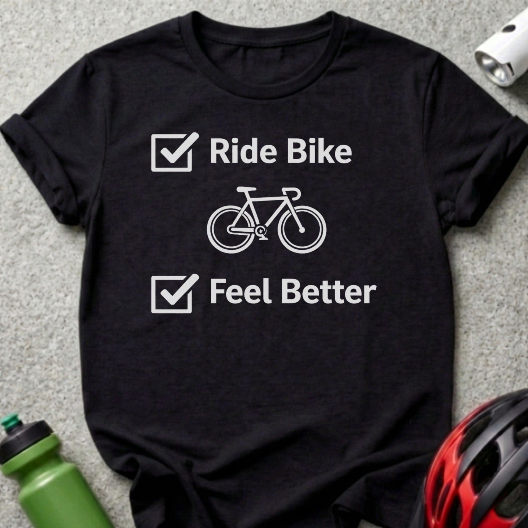 Ride Bike Feel Better Checklist Graphic Shirt