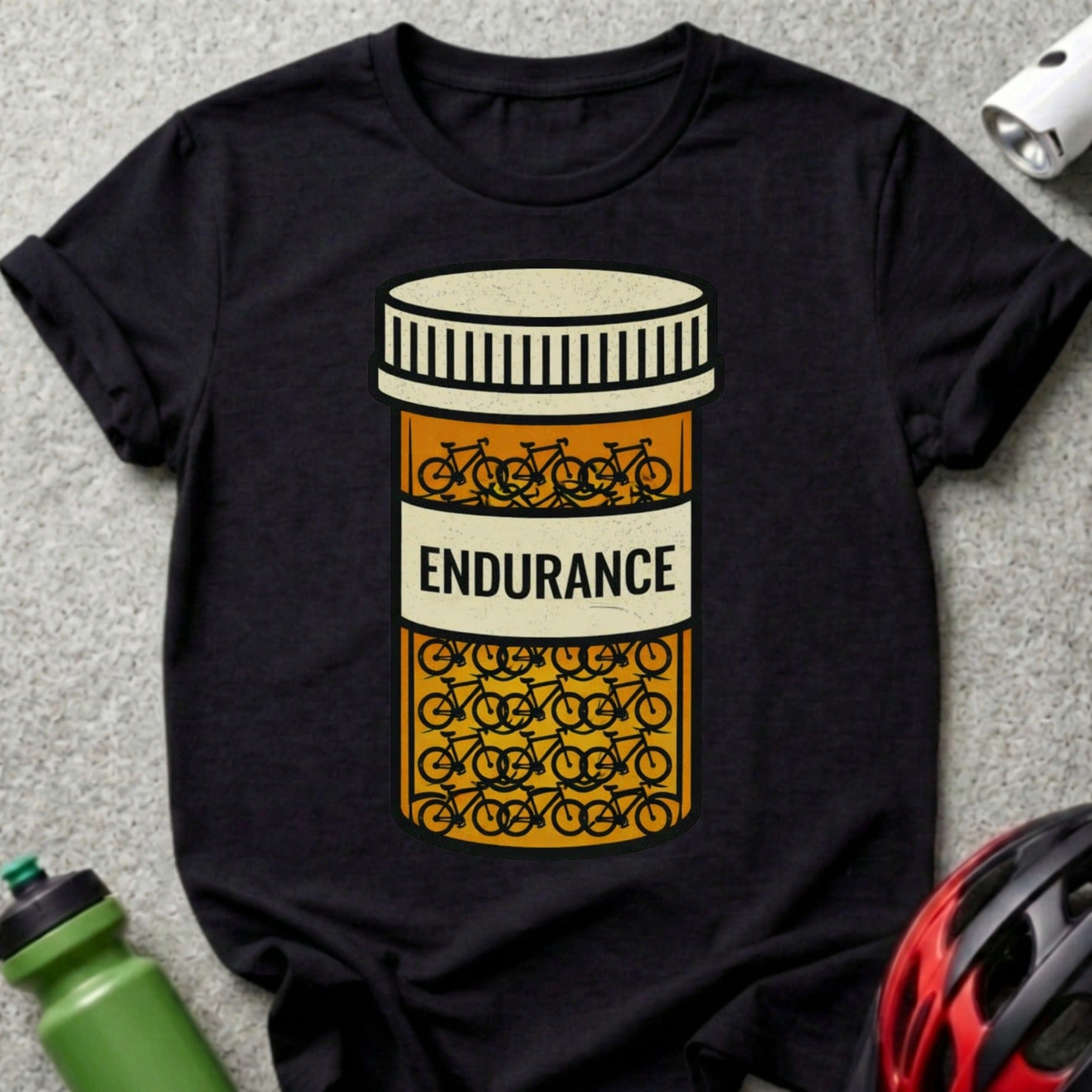 Endurance Bicycle Pill Bottle Graphic T-Shirt